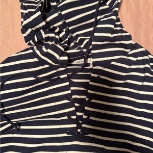 L.L. Bean Navy and White Striped Pullover